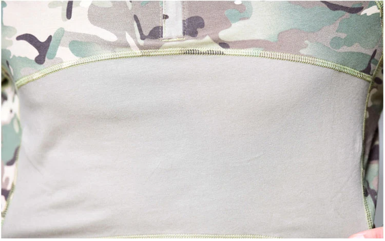 Мужская тактическая Боевая рубашка Военная камуфляжная футболка с длинным рукавом хлопок Мультикам милитар Униформа армейская одежда