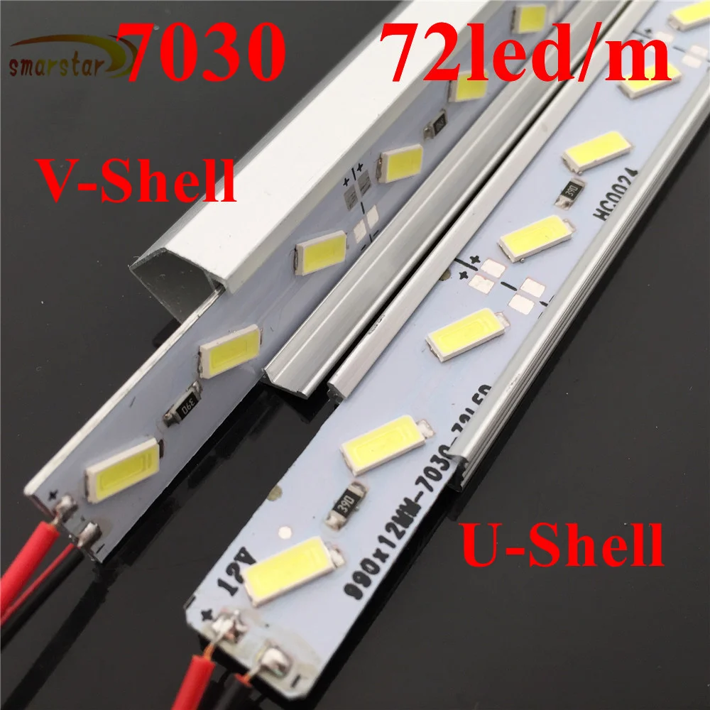 Smarstar 12V 0 5 m 7030 SMD LED свет U V алюминиевый корпус твердая полоса освещения бар для