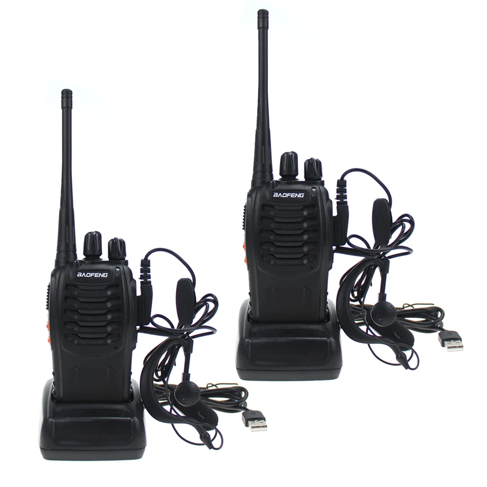 

BaoFeng BF-888S Two Way Radio with Earpiece Long Range Rechargeable Walkie Talkie Built in LED Flashlight / USB Charger (Pair)