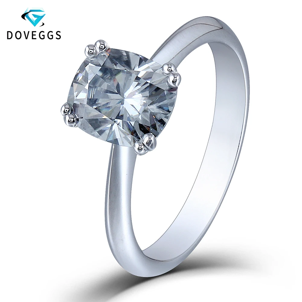 DovEggs Moissanite обручальные кольца для женщин 2ct 7*8 мм Подушка огранка 8 ProngsSterling твердое 925 Серебряное кольцо Solitaire DovEggs Moissanite обручальные кольца для женщин 2ct 7*8 мм Подушка огранка 8 ProngsSterling твердое 925 Серебряное кольцо Solitaire