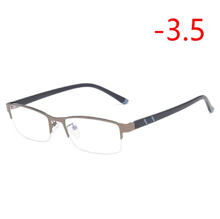 Myopia 350 Деловые мужские квадратные очки для близорукости с градусным металлическим 1,56 асферическим объективом рецептурная оптика очки 0-0,5-1,0 To-4,0 - Цвет оправы: Myopia 350