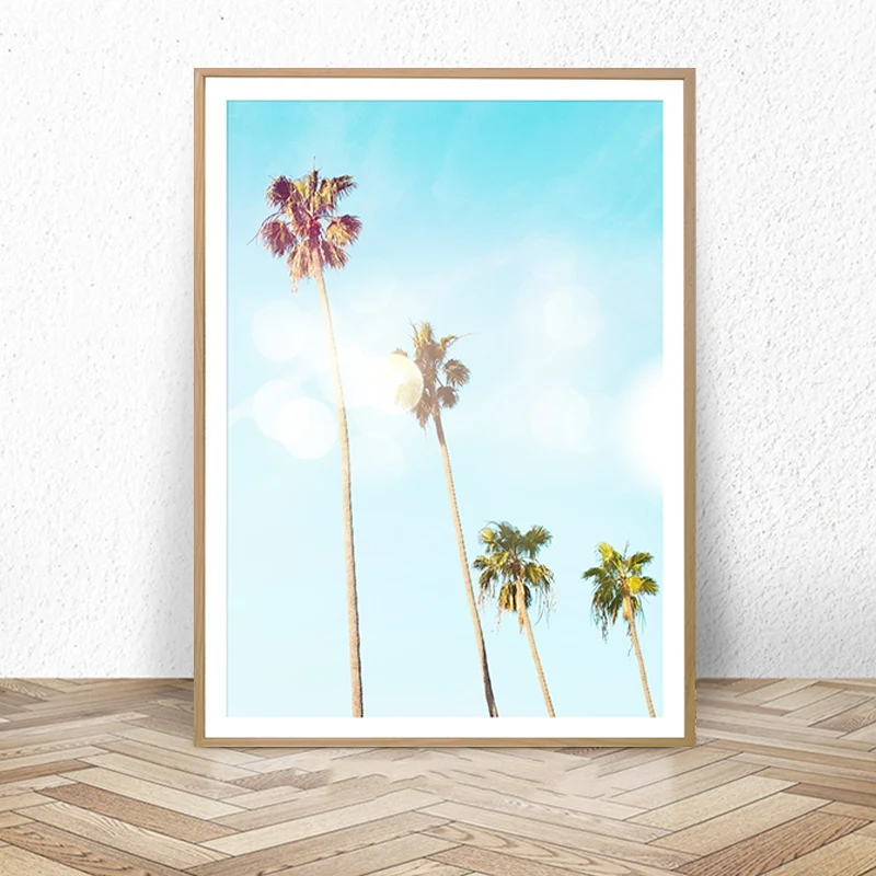 Palm Tree Print, Beach Coastal Tropical Wall Art Decor, Large Palm Tree Poster,
