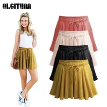 Летние облегающие шорты для женщин; большие размеры; M-6XL шорты с эластичной резинкой на талии; повседневные широкие шорты; 4 цвета; шорты; юбки для женщин; PT091