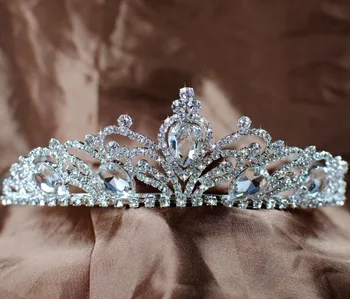 

Luxury Sparkling Crystal Rhinestones Wedding Tiara Crown for Bridal Jewelry Hot Girls Hair Accessories Big Crown Diadem