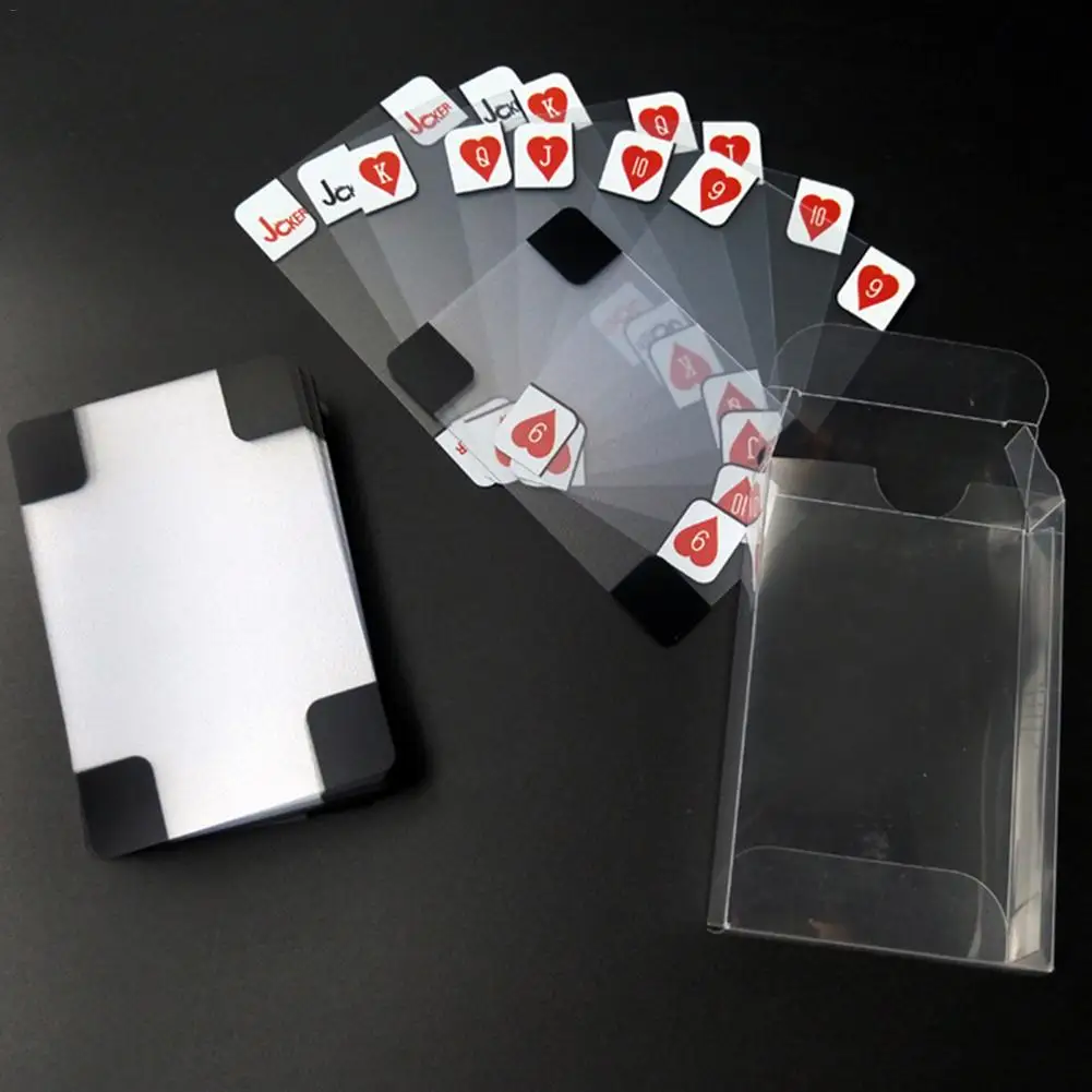 

New Transparent Waterproof PVC Poker Playing Cards Plastic Crystal Waterproof Wareable Ware Resistant For Table Game
