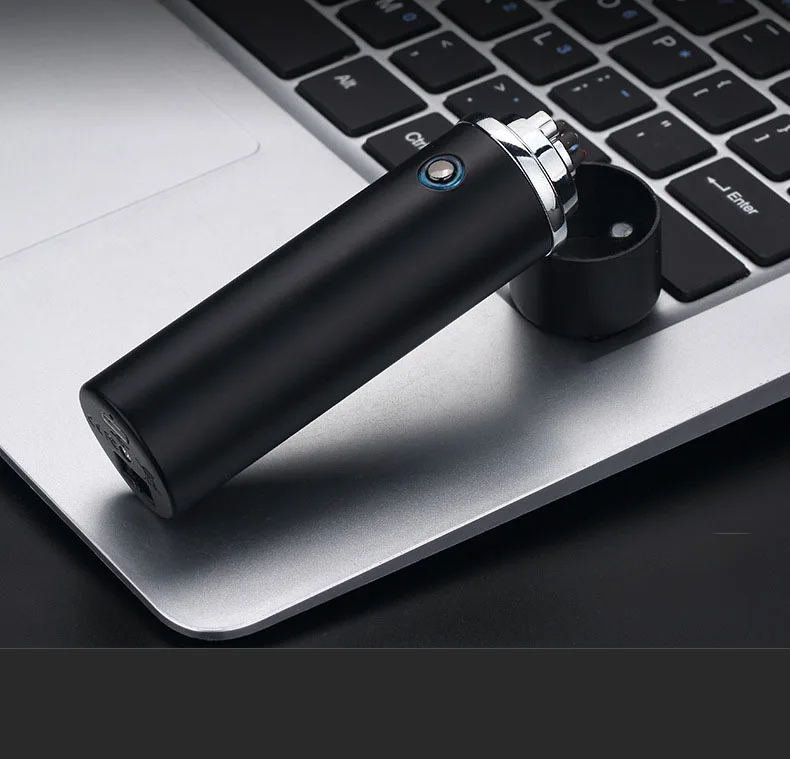 Шесть дуговых труб USB Зажигалка для сигаретная плазма табако сорняков ветрозащитный электронный - Цвет: matte black