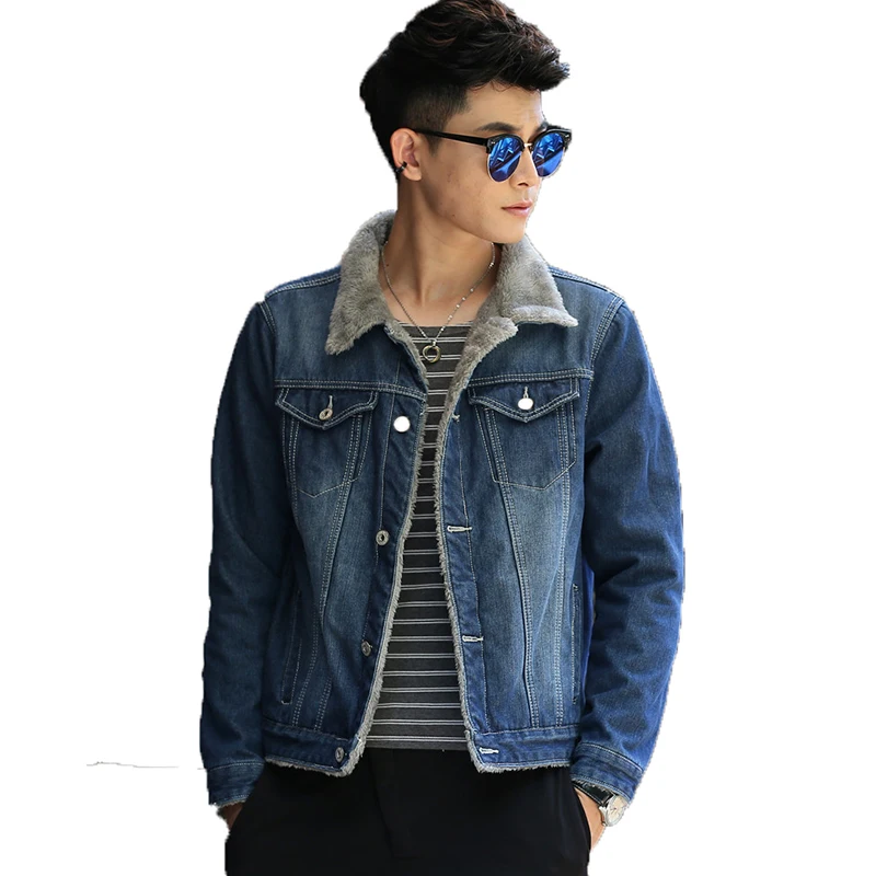 2018 New denim parka men autumn winter thickening winter jacket men