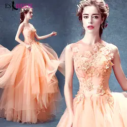 Формальные Vestidos De Fiesta Noche без рукавов Круглый воротник элегантные вечерние платья длинное вечернее платье халат De Soiree ES2137