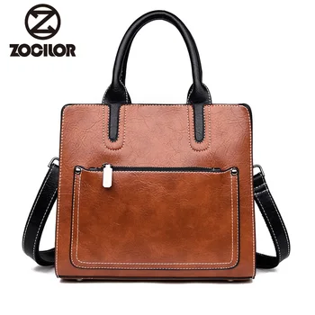 

High qualityLuxury Brands Bags Womens leather Handbags Large Capacity Retro Vintage Hand Top-Handle Bags Solid Tote Sac Shoulder