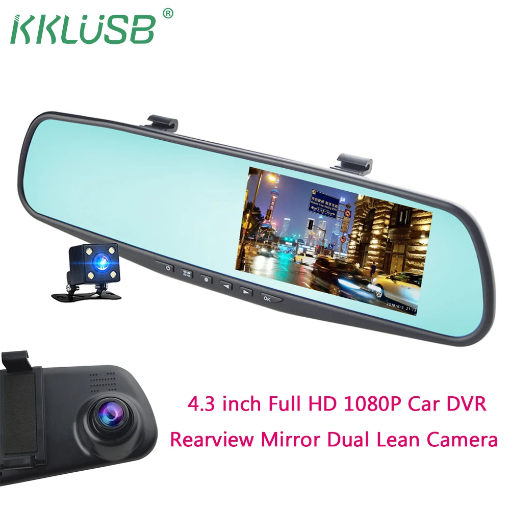 

Car DVR Dual Lens Car Camera Full HD 1080P Video Recorder Rearview Mirror With Rear view DVR Dash cam Auto Registrator