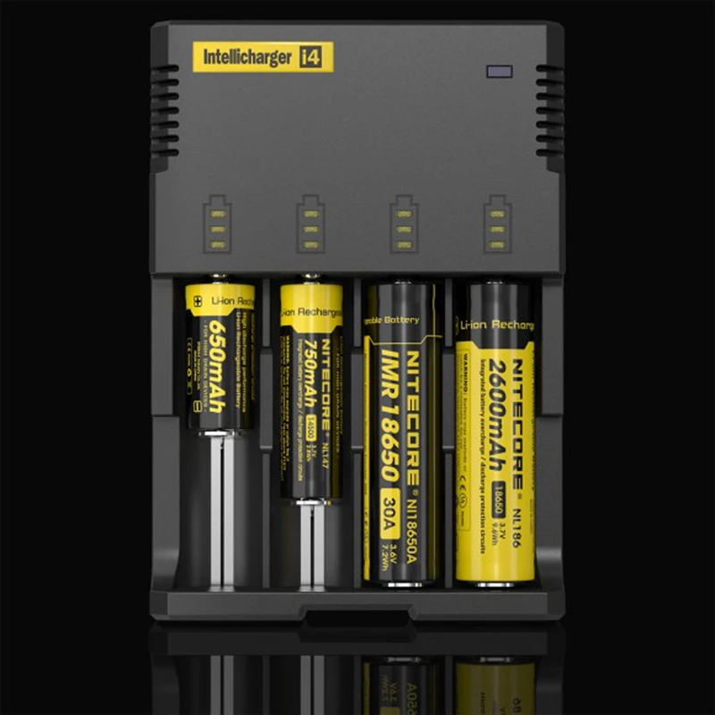 Новое универсальное зарядное устройство Nitecore i4x2 Intellicharge для li ion/NiMH RCR123A 26650 18650 AA/AAA