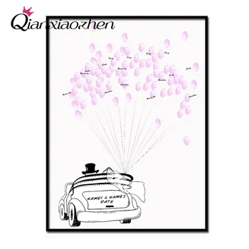 

Qianxiaozhen Personalized Wedding Car Fingerprint Wedding Guest Book Wedding Decoration Mariage Gastenboek All for Wedding