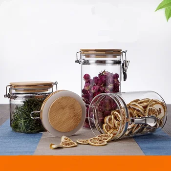 

304 stainless steel buckle glass storage tank dried fruit sealed tank kitchen storage tank grain storage tank LM01121510