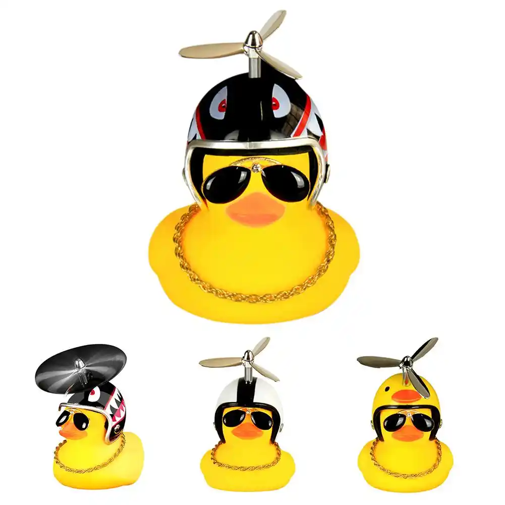 Lucu Senter Bebek Memakai Helm Bentuk Tanduk Sepeda Motor Helm