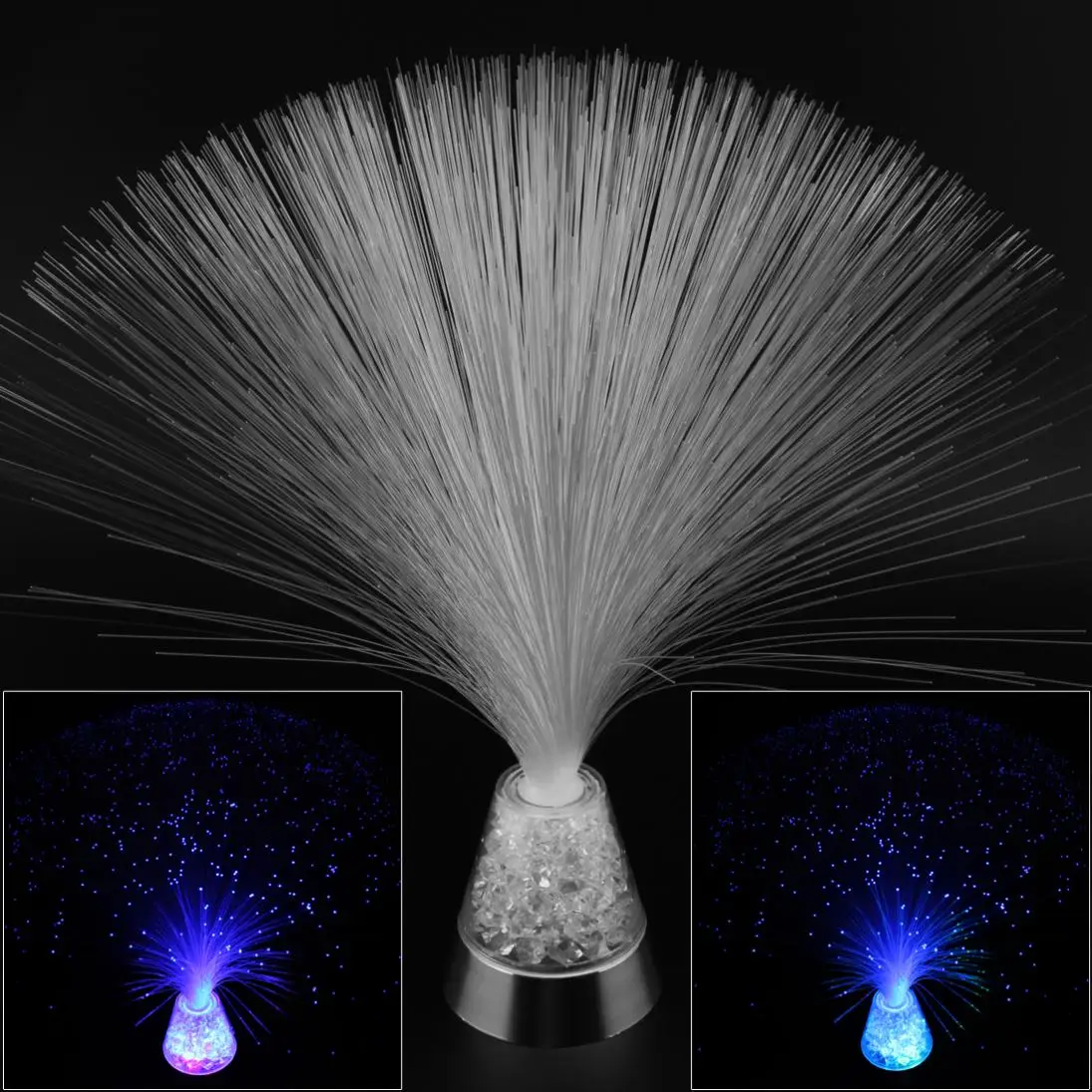 Sale LED Blue Fiber Optic Night Light with Change Color Ice Base for