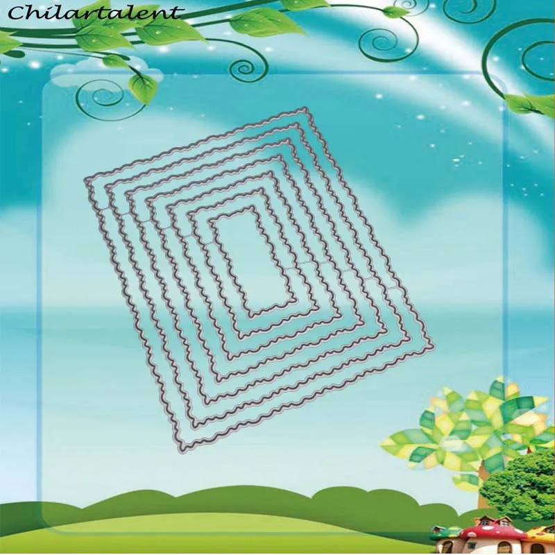 

rectangle wave Metal Cutting die stamps for Scrapbooking new 2018 craft Embossing Stencils paper Card making Decor stempel