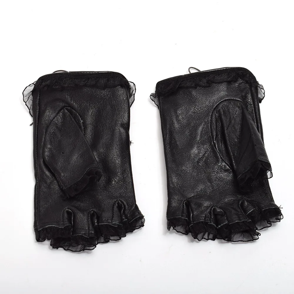 1 пара черный PU на шнуровке перчатки для стрельбы из лука Винтаж Лолита Стимпанк Шестерни перчатки