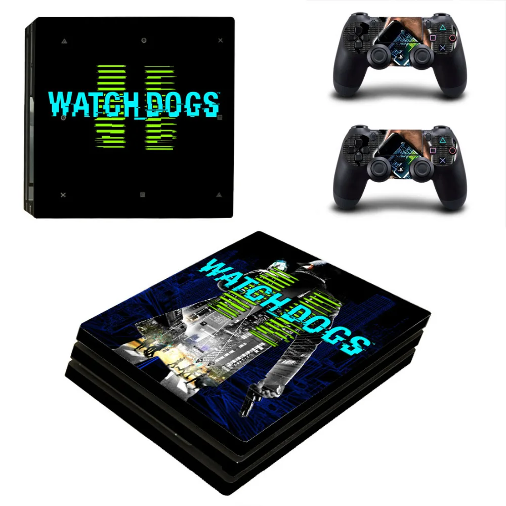 Виниловая наклейка на консоль и контроллеры Sony PlayStation 4 Watch Dogs 2 PS4 Pro|stickers for|stickers for