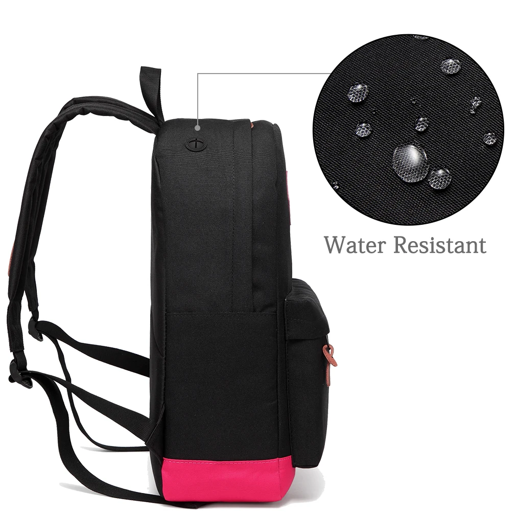  Backpack Women and Girls VASCHY Unisex Classic Water Resistant Rucksack School Backpack 14Inch Lapt