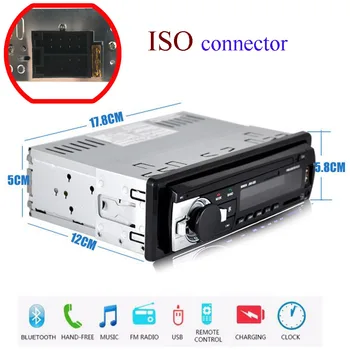 

New Bluetooth handfree Car Radio USB/SD/AUX IN In-Dash 1 DIN 12V ISO connector phone charger Audio Stereo FM MP3 player