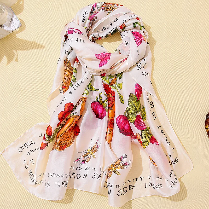 Новый Сельский эмуляции шелк шелковые шарфы классический цветок леди долго полотенце Пляжные полотенца шаль джокер