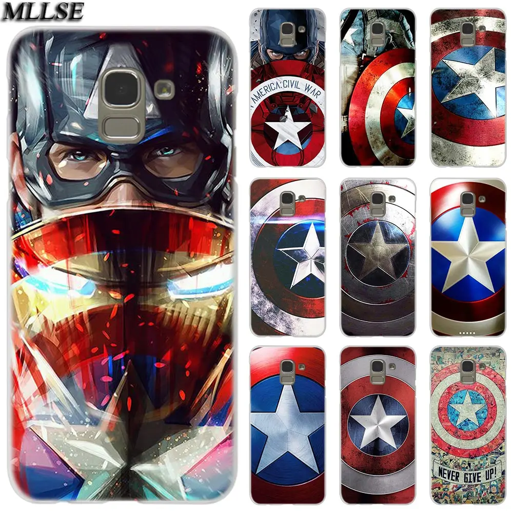 

MLLSE Captain America Shield Fashion Case Cover for Samsung Galaxy J2 J4 CORE J3 J5 J7 2016 2017 EU J8 J6 2018 J4 Plus J7 Prime