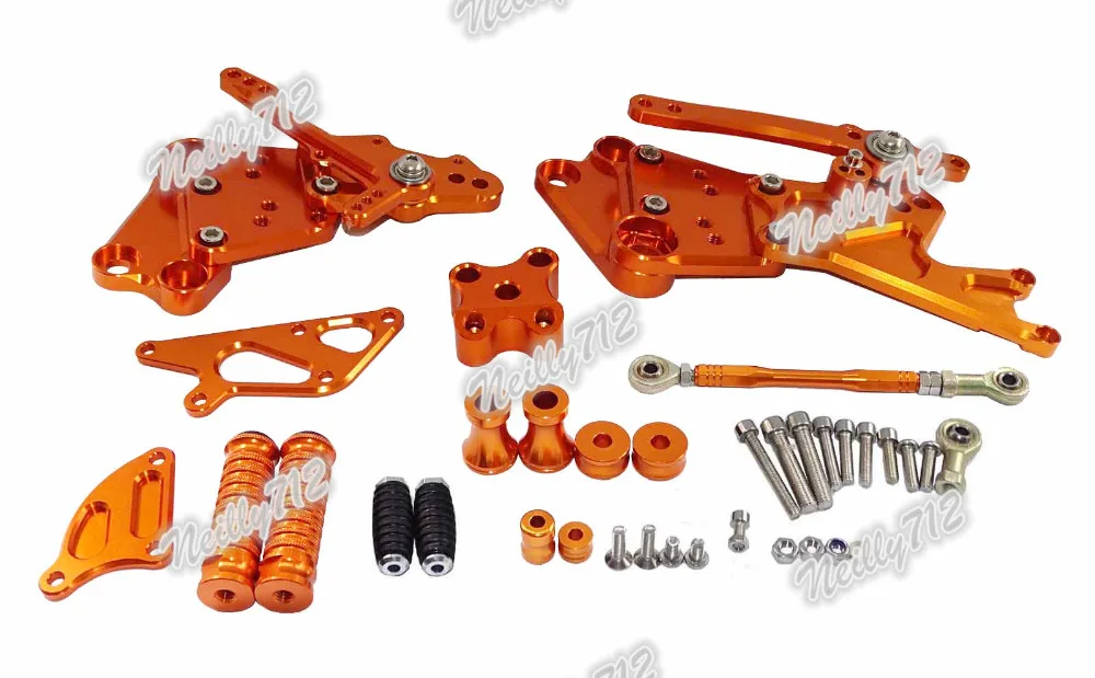 Waase для KTM Duke 125 200 390 2011 2012 2013 Регулируемый наездник задние комплекты Rearset Подножка для ухода за кожей ног колышки