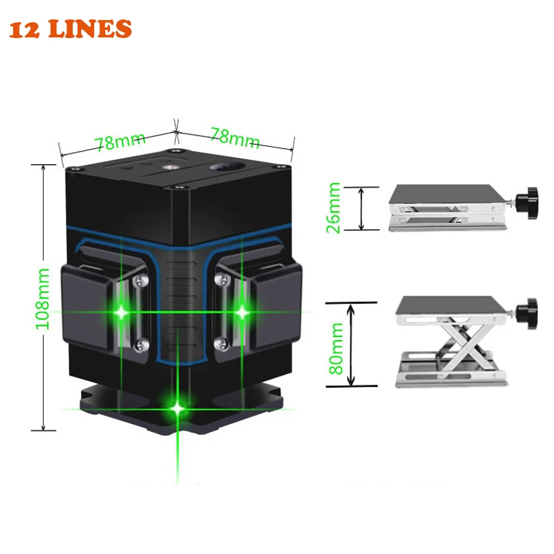 Пульт дистанционного управления 3/4D Высокоточный зеленый луч 12/16 линий уровень инфракрасный светильник автоматическая линия палка наклейки на стену