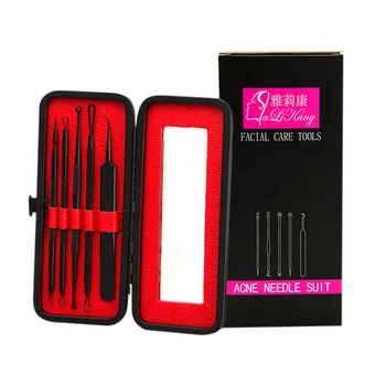 

5pcs Double-End Blackheads Remover Stainless Steel Tool Kit Professional Blackhead Acne Needles Pimple Comedone Extractor Tool