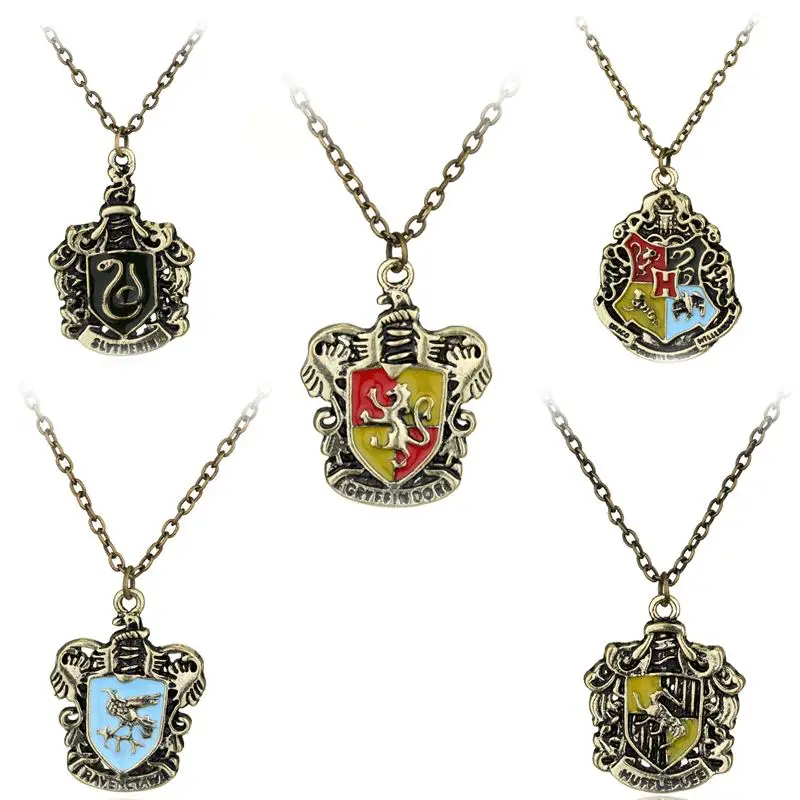 

Songge Magical School Action Figures Pendant Movie&TV Harri Potter College Medal Necklace Collection Toys For Children