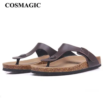 

Cosmagic New Beach Cork Flip Flops Slippers 2018 Casual Summer Women Mixed Color Print Slip On Slides Shoe Plus Size