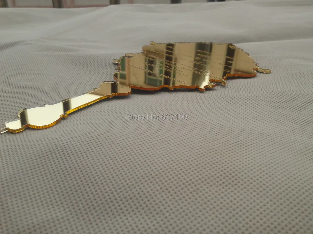  Sample order for Golden mirror acrylic wedding invitation card Vintage mirror shape accrylic weddin - 32324831491