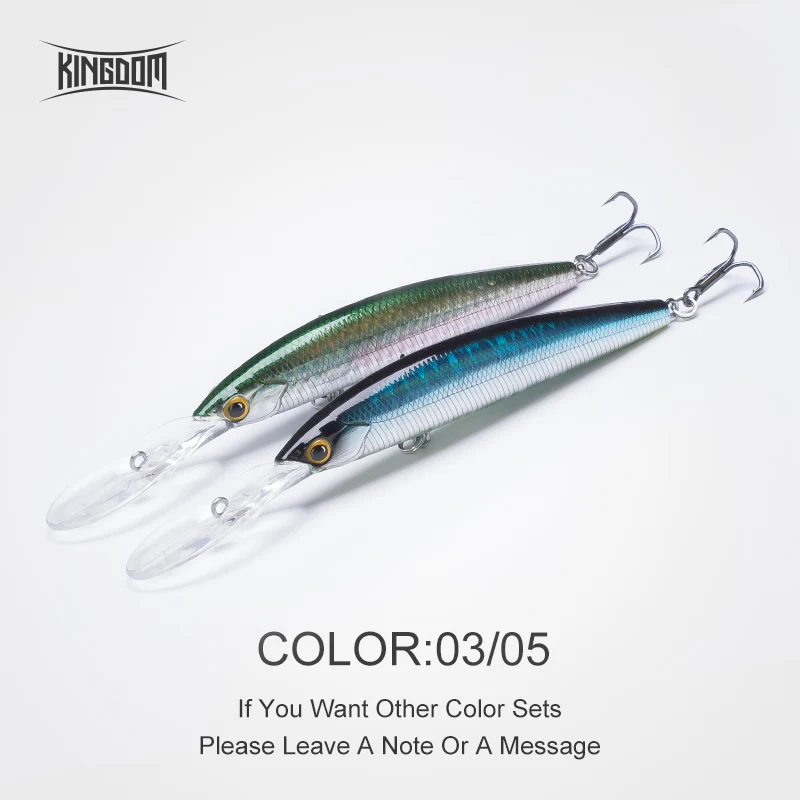 Kingdom New Jerkbaits 100DR Fishing lures 100mm 120mm Suspending Minnow wobblers Depth 6-10ft long-casting Bass Pike Hard Baits - Цвет: 9505-3-5