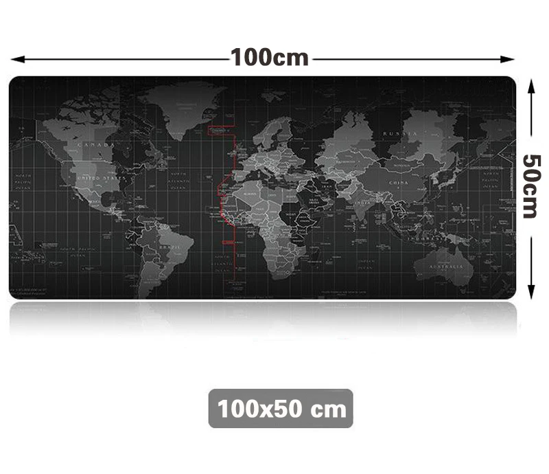 Новейший резиновый огромный Экстра XL Большой размер игровой коврик для мыши заблокированный 900*400 1000*500 мм для оптического трекбола лазерная мышь карта стиль - Цвет: 100x50