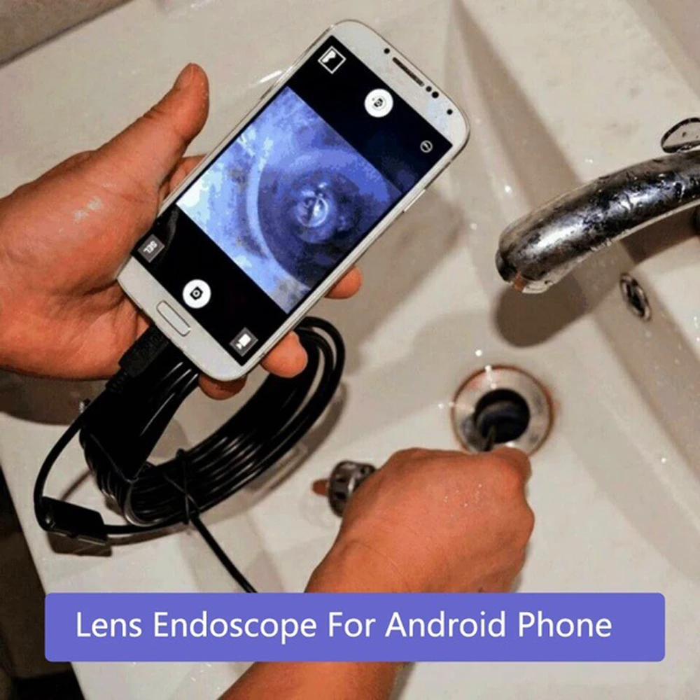 

6LEDs Adjustable 1M 7mm Endoscope Camera Flexible IP67 Waterproof Inspection Borescope Camera for Android PC Notebook