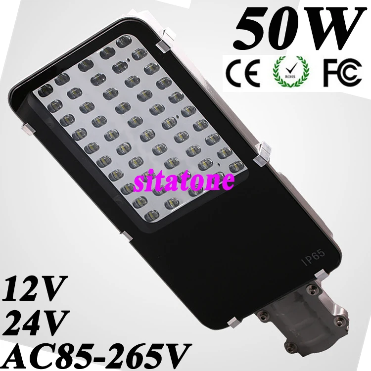 10 шт./лот 12 V 24 V AC85-265V 50 Вт светодиодный уличный свет IP65 3030 150lm/W чипы для светодиодного уличного фонаря! 3-летняя гарантия