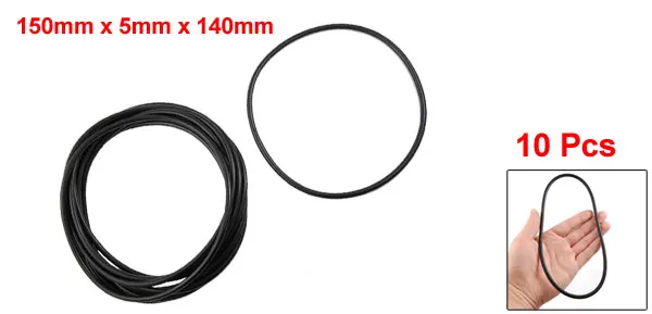 10x Black 150mm OD 5mm Thickness Nitrile Rubber O-ring Oil Seal Gaskets