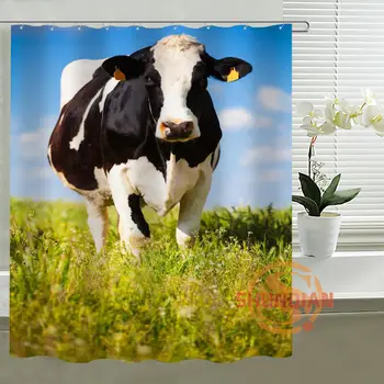 

Hot Sale cow Shower Curtain Personalized Custom Bath curtain Waterproof polyester curtain for family