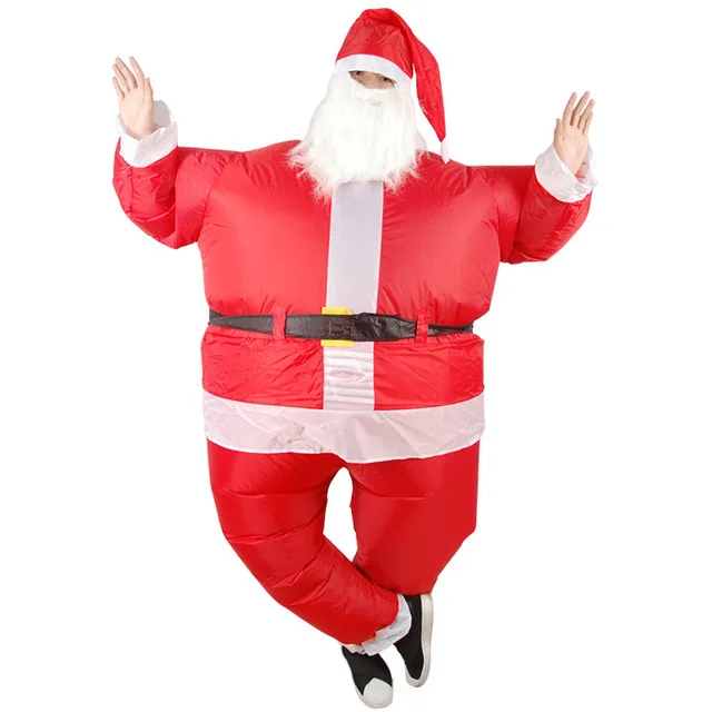 Santa Claus Cosplay Christmas Costumes Snowman Inflatable Clothes Ride On Me Carry Mascot Back Clothes Halloween Party Dress Up