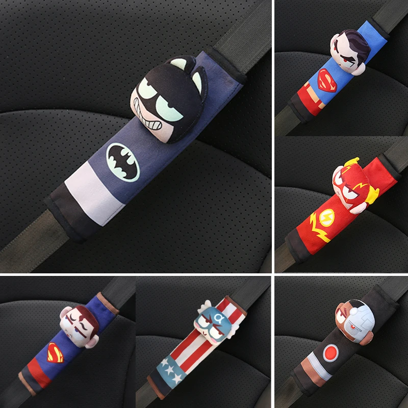 

Classic Cartoon Marvel Automobiles Seat Belts Padding Cute Spiderman Wolverine Hero Car Shoulder Protector Pad Auto Seat Belt Co