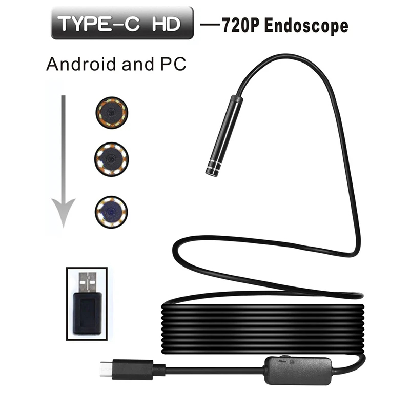 

8.0MM high-definition TYPE-C Extend Waterproof Endoscope for Type-C Mobile Device Searching Extend Lens for android and windows