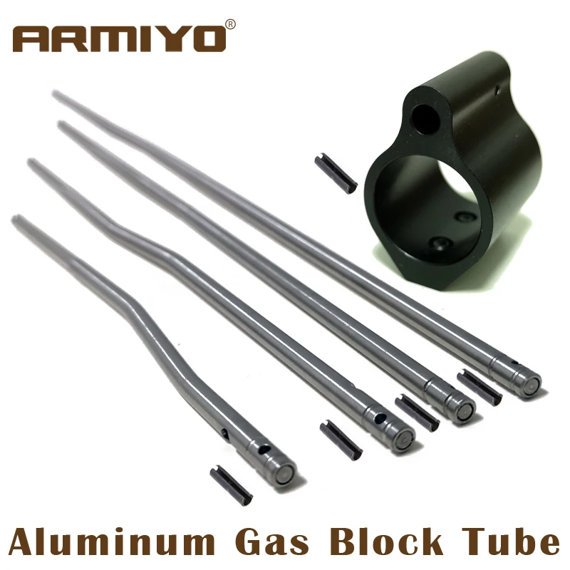 

Armiyo Aluminum Rifle Tactical Gas Block Tube Low Profile Set Screw Standard Barrel Roll Pin 0.75 Inch Hunting Accessories m4