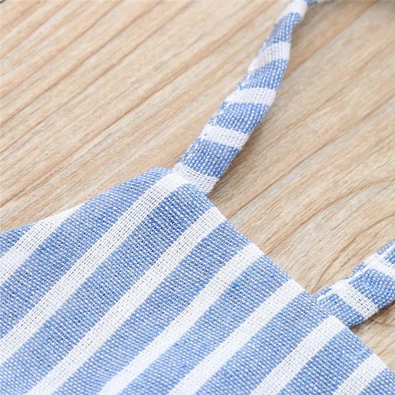 Girls suit summer 2019 new Toddler Kids Baby Girls Striped Ruffle Tops T Shirt+Pants+Headband Outfits Sets  (13)