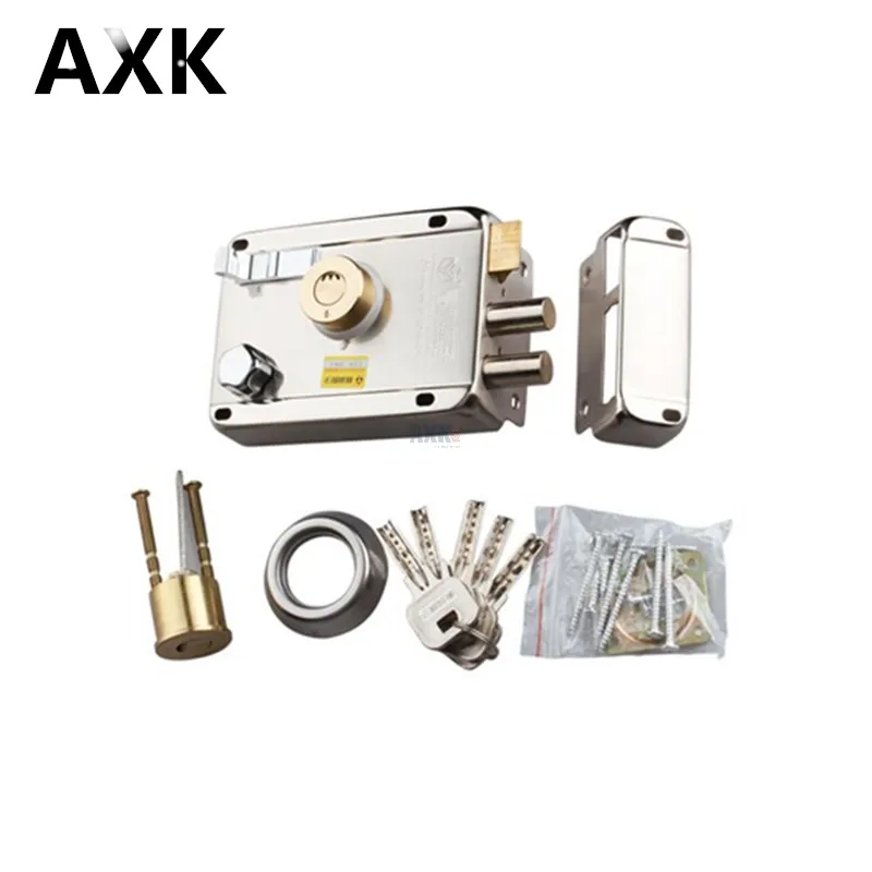 

Anti-mite anti-tin foil 2.0mm thick cut left open Send lock old-fashioned exterior anti-theft lock wooden iron dark door lock