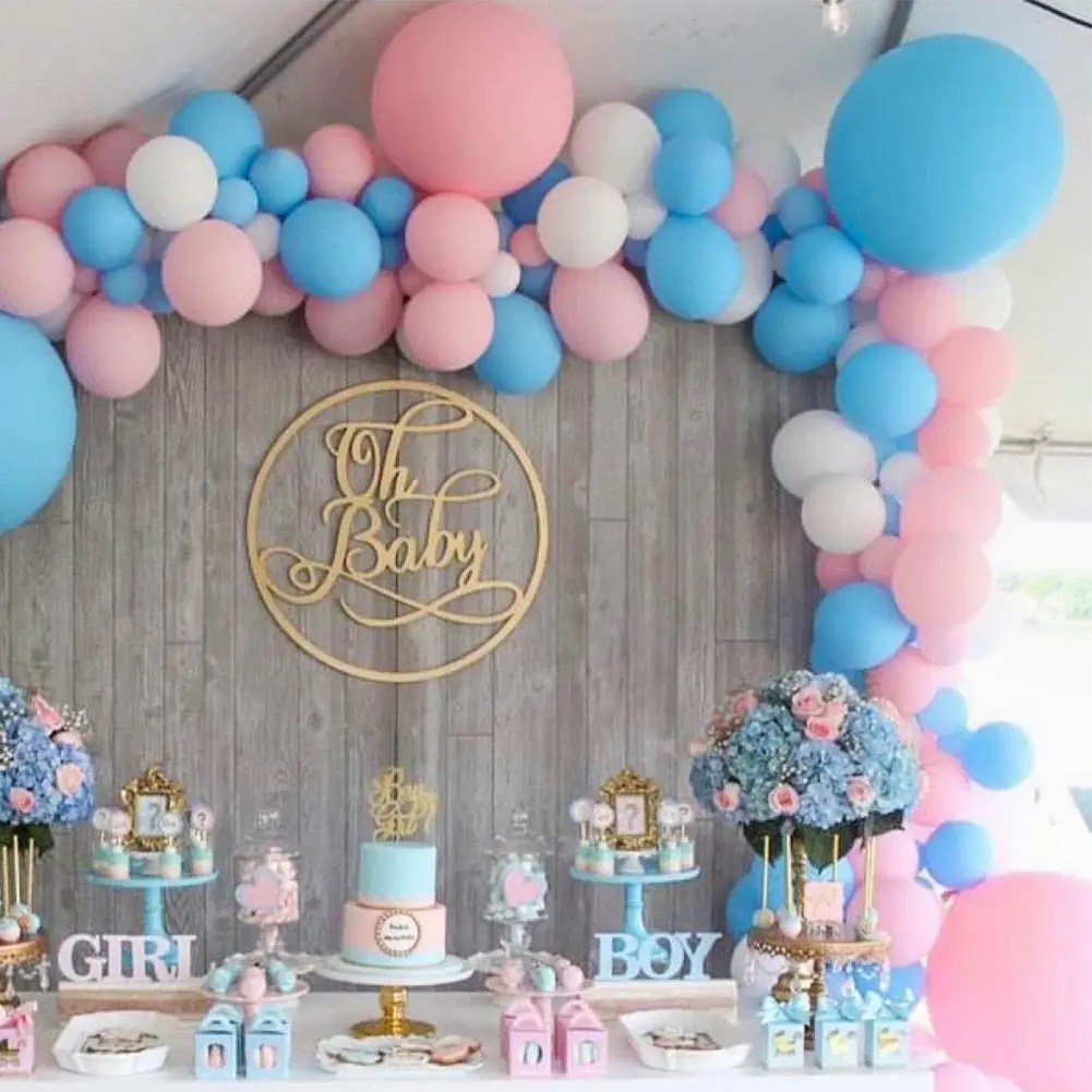 Metable Globos Azules Para Bebes De 100 Pulgadas Color Rosa Blanco Mate Suministros Para Fiesta De Genero Revral De Genero 12 10 Uds Globos Y Accesorios Aliexpress
