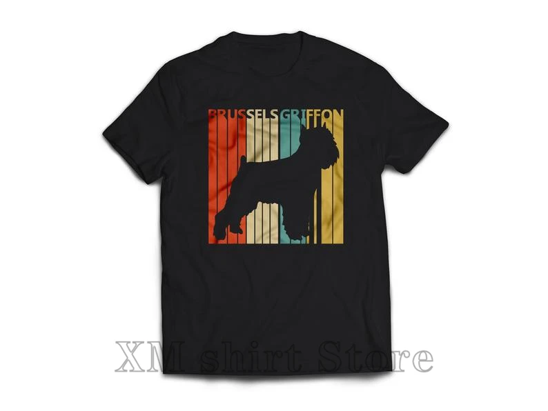 

Brussels Griffon Shirt Vintage Retro Brussels Griffon Dog T-shirt Men WoMen Unisex Tshirt gift #2122 100% cotton O-neck tshirts