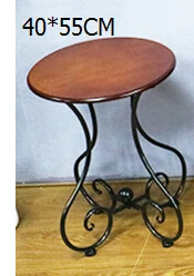 Ou, журнальный столик из кованого железа. Небольшой круглый стол для отдыха с балкона. Диван-уголок. Маленький чайный столик - Цвет: Buff