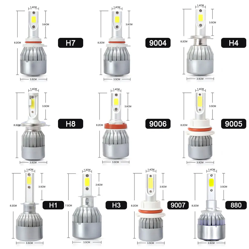 Vehemo супер яркий светодиодный светильник на голову H7 H1 H4/HB2/9003 DC12-24V, передняя лампа, автомобильные лампы, головной светильник светодиодный налобный фонарь, белый головной светильник