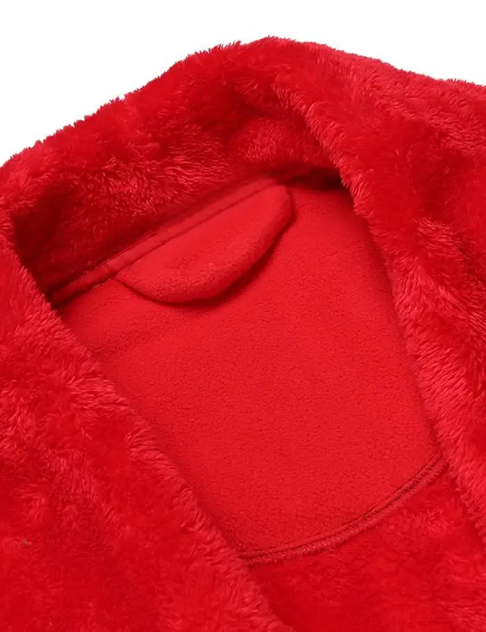 Ekouaer женщины мягкие плюшевые Fleece Long Robe спа Халат спереди открытым халат невесты халаты Loungewear зима теплая ночная