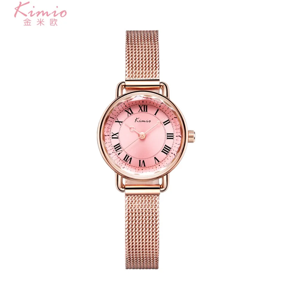 

KIMIO New Design Simple women Quartz Bracelet watch 3D mesh Milanese steel Ladies Watch Clock Female Dress Relogio Feminino